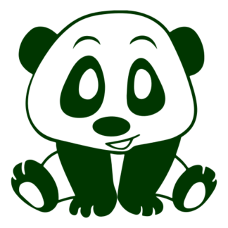 Playful Panda Decal (Dark Green)